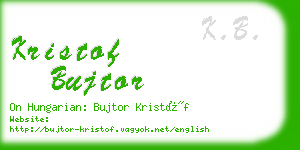 kristof bujtor business card